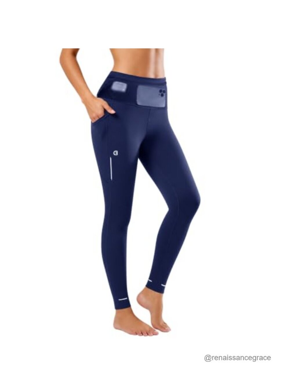 Women's High Waisted Compression Running Leggings with 6 Pockets